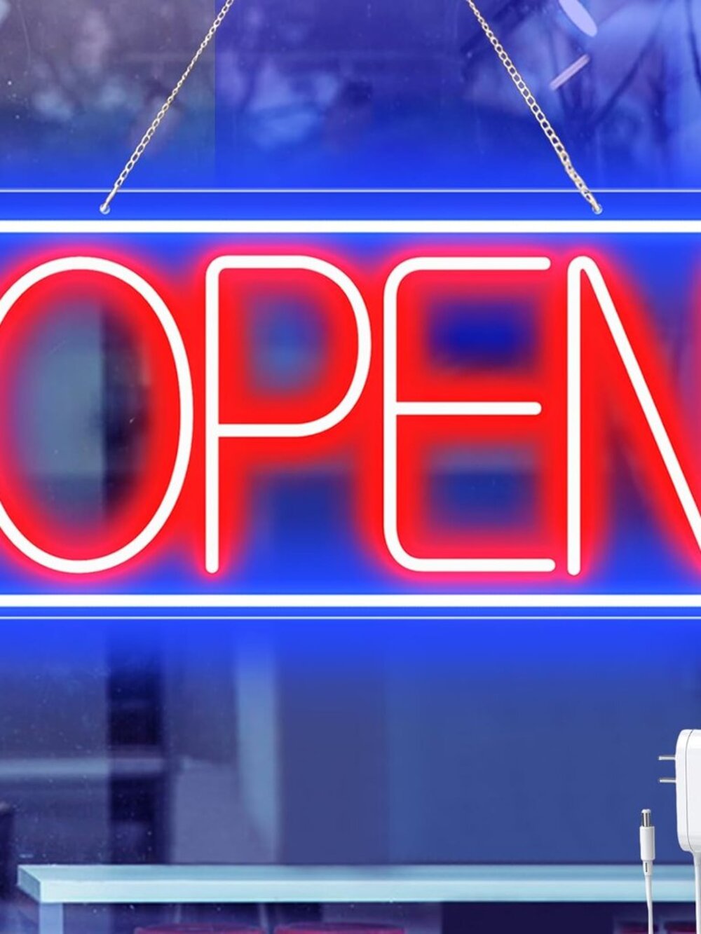 22" X 11" Led Neon Open Signs for Business 12V/2A Ultra Bright Led Neon Open Sig